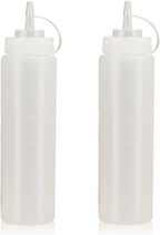 Squeeze Bottles for Sauces,Leak-Proof Condiment Dispenser, BPA-Free Kitchen Restaurant Squeeze Bottle Set with Wide