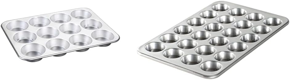 Natural Aluminum Commercial Muffin Pans, 12 Cup and 24 Cup