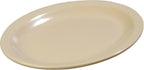 Kingline Oval Platter, Heavy Duty Melamine Dish for Serving, 12" x 9", 12 Count, Tan