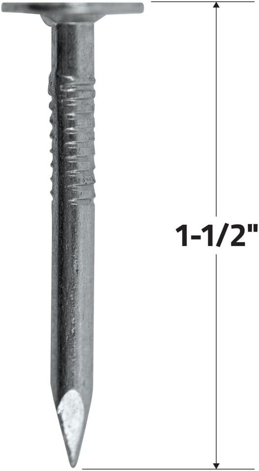 Electro-Galvanized Roofing Nails - Secure Asphalt Shingles, Insulation Board, and Felt - 1-1/2" - 1 lb Pack - 112EGRFG1
