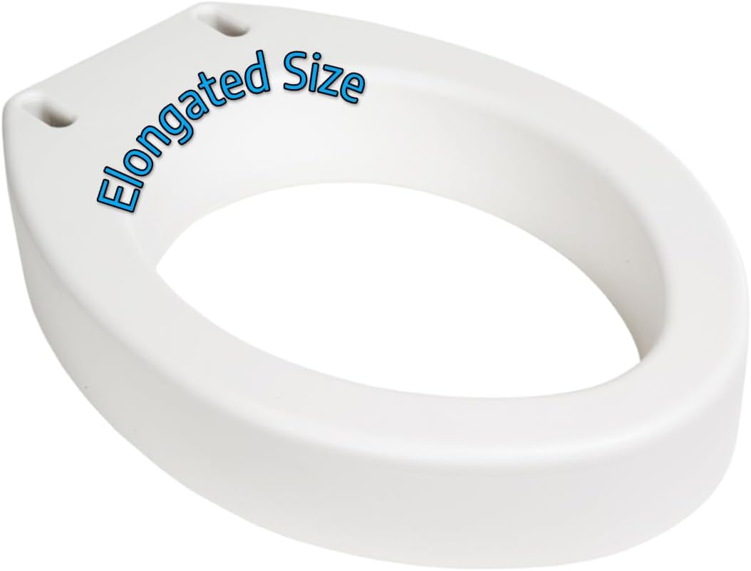 Toilet Seat Riser for Elongated Bowl with 3.5" Rise - 19 x 14 x 3.5 Inch, Elevating and Raising Toilet Seat for