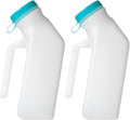 1000mL Premium Urinals for Men Spill Proof Glow in Dark Lid 2 Pack | Heavy Duty - Extra Thick - Urine Pee Bottles For