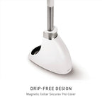 Toilet Brush with Caddy, Stainless Steel, White