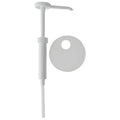 Tablecraft 1 Oz White Polypropylene Condiment Pump with 110mm Screw Top - 9" Dip Tube