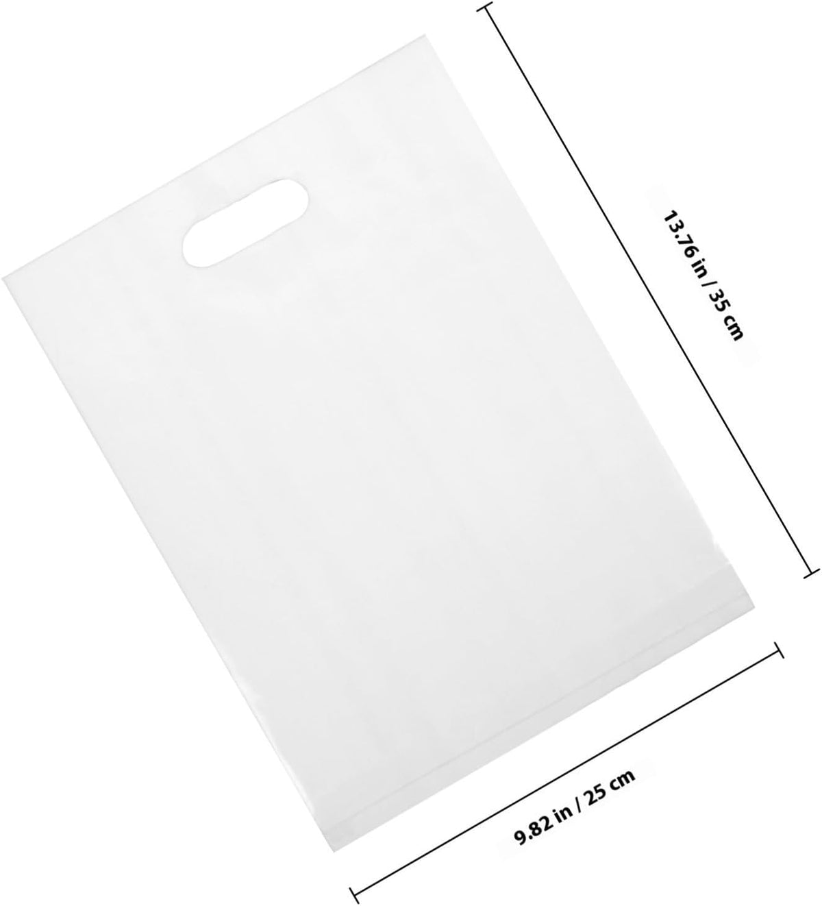 50pcs White Frosted Plastic Merchandise Bags with Handles