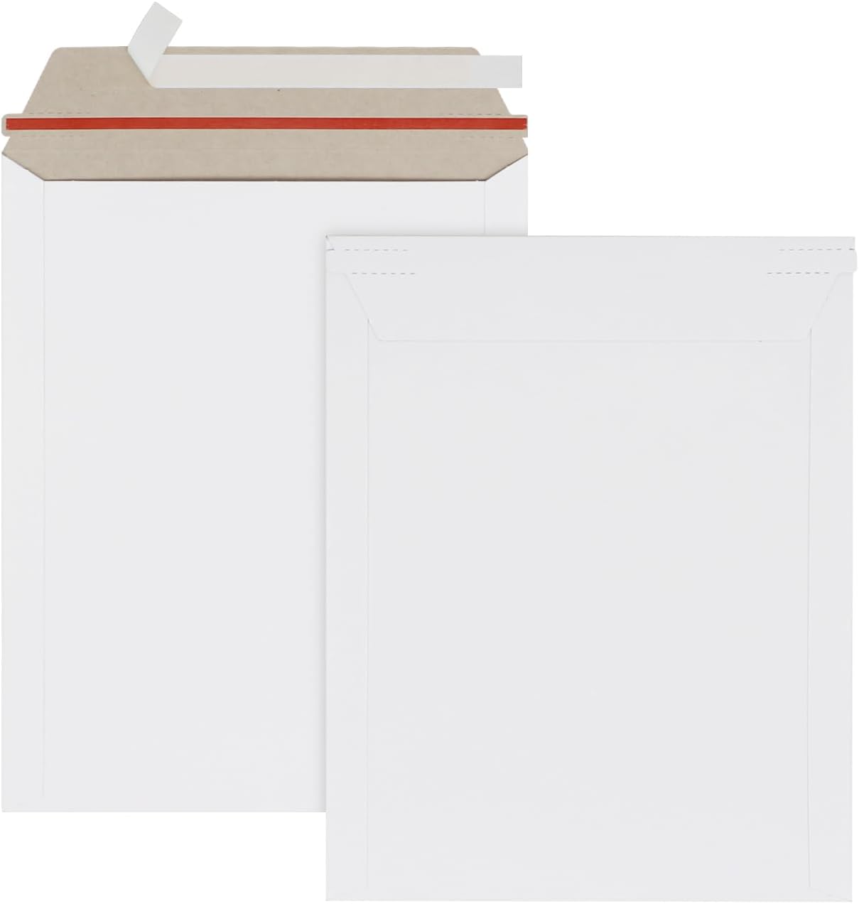 100 Pack 7x9 inch Rigid Mailer Self Seal Photo Document Mailers, Stay Flat White Cardboard Shipping Envelopes White