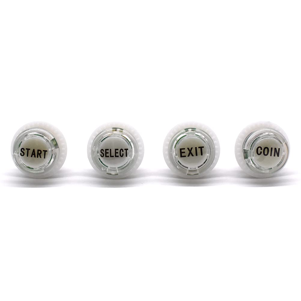 4 Pcs/Lot 24mm Arcade LED Push Buttons Illuminated Start Select Coin Exit Lit with Microswitch for Arcade Machine