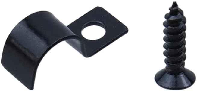0.5 Inch Conduit Strap Clamps, Single Hole U Bracket, 60Pcs | Black Zinc Plated Iron, Heavy Duty
