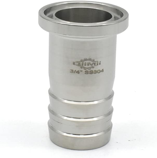 3/4" Tri Clamp Hose Barbed Adapter SS316with Flange 25.2mm Sanitary Hose Pipe Fitting