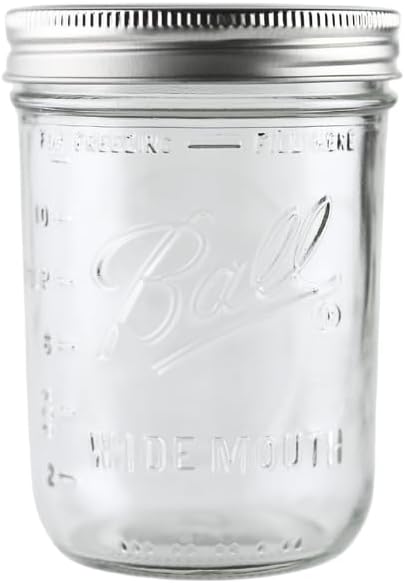 16oz Wide Mouth Jars with Lids & Bands 12 Pack Jars, Large Glass Mason Jar for Food Storage with airtight Lid, 0.125