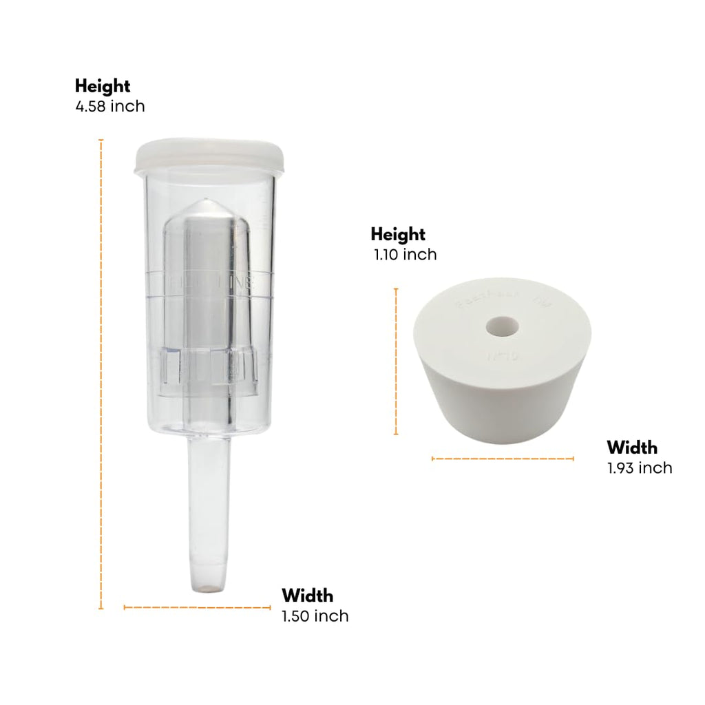 3 Gallon PET Wide Mouth Fermonster with Airtight Lid, #10 Drilled Stopper & Twin Bubble Airlock | BPA-Free