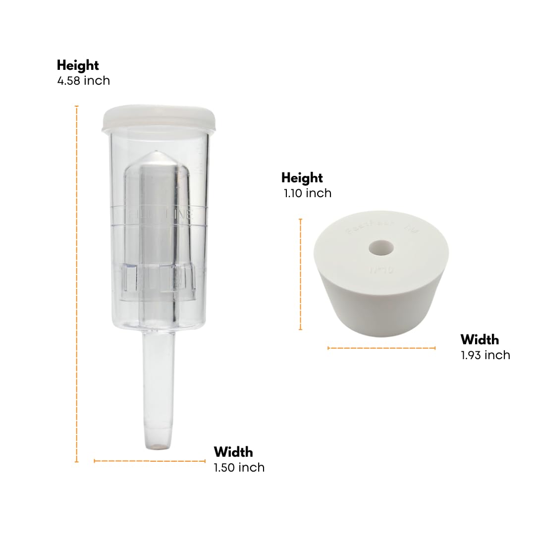 3 Gallon PET Wide Mouth Fermonster with Airtight Lid, #10 Drilled Stopper & Twin Bubble Airlock | BPA-Free
