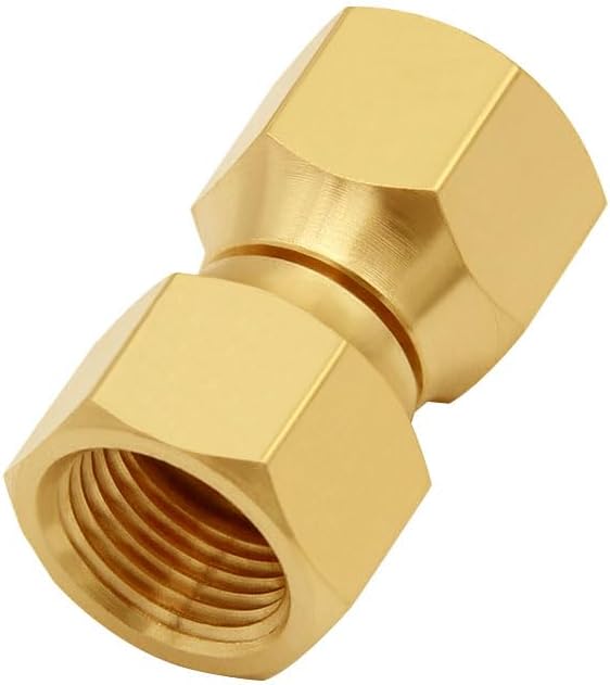 Uenede Brass 3/8 Flare Female Swivel Coupler, 2PCS