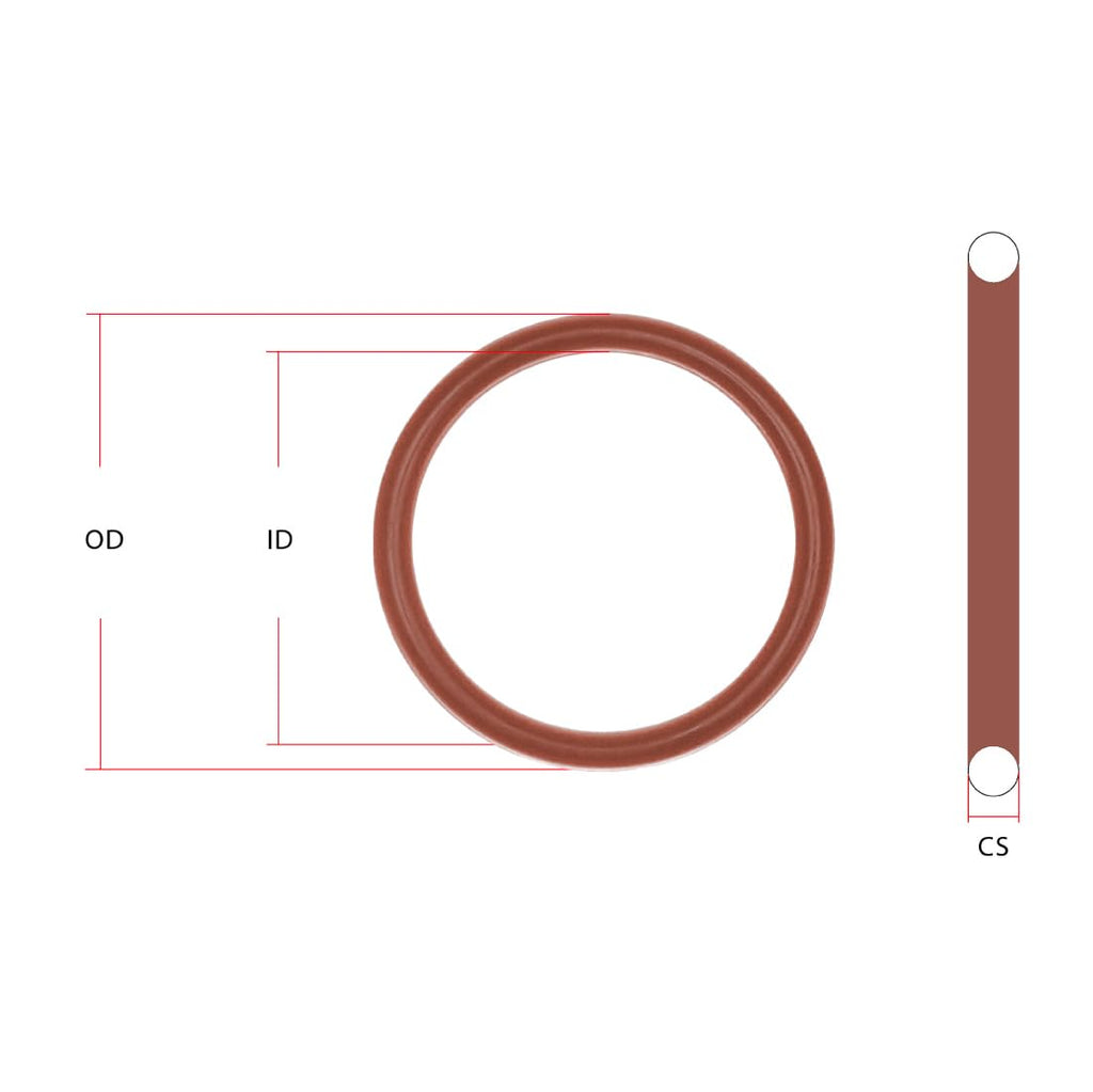 048 Silicone O-Ring, 70A Durometer, Red, 4-3/4" ID, 4-7/8" OD, 1/16" Width (Pack of 25)