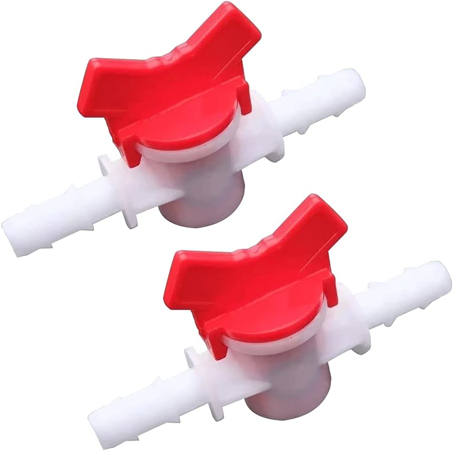 1/4“ Hose Barbed Ball Valve Drip Irrigation Ball Valve(Pack of 2)