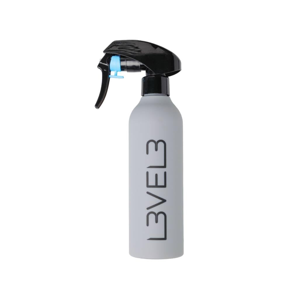 Level 3 Rubberized Fine Mist Spray Bottle for Barbers, Rubber Grip