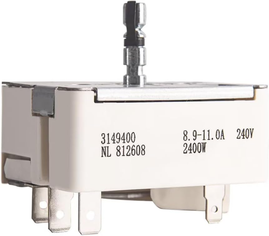 WP3149400 Range Surface Burner Infinite Switch for 8 Inch Burner, Replace 3148954 3148953 3148951 AP6007666 PS11740783, Fits for Whirlpool Stove