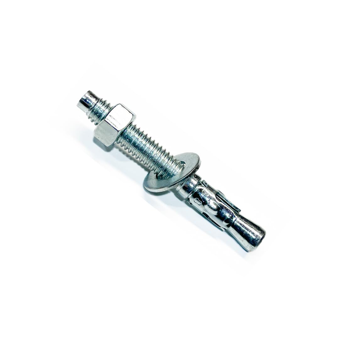 Zinc-Plated Steel Wedge Anchors, 1/4" X 1-3/4" - Heavy-Duty Mounting Bolts for Concrete - 25 Pack
