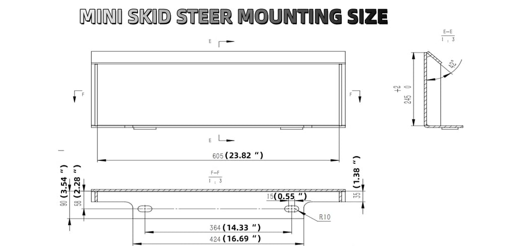 M-CT Mini Skid Steer Trencher Attachment 31.5" Digging Depth