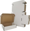 7x6x2'' Small Shipping Boxes 25 Pack, White Corrugated Cardboard Literature Mailers, Mailing Packaging Supplies for