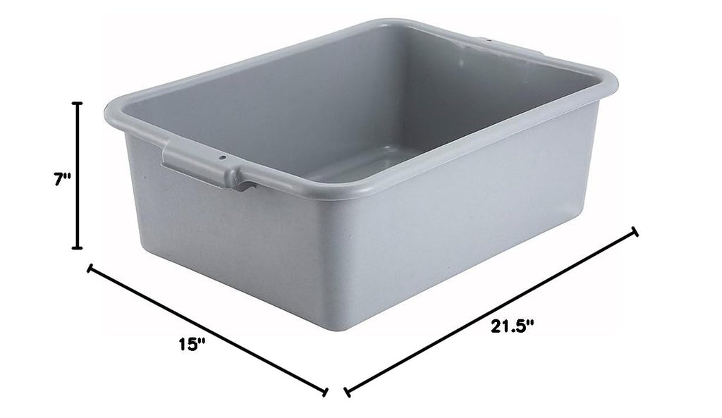 7" Gray Bus Box Dish Tub for Restaurants