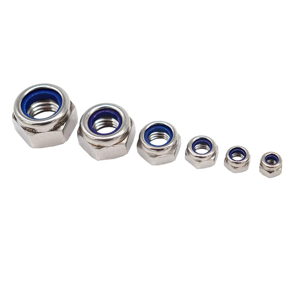 M10‑1.5 Lock Nuts, 30Pcs Stainless Steel Nylock Insert Locking Nuts