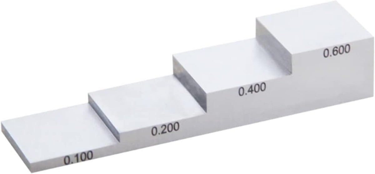 ROROLL Gage Block Set,Setup Blocks, 0.100/0.200/0.400/0.600 Inch Ultrasonic Thickness Tester Gauge Calibration Block, 4 Step for Thickness Linearity Calibration for Router and Table Saw Accessories