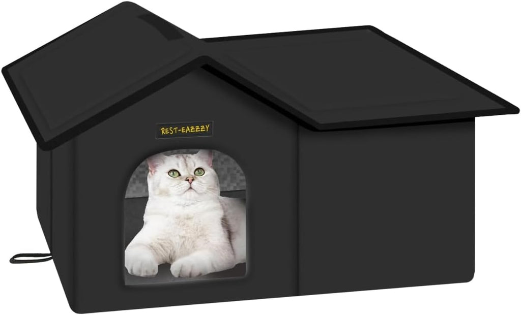 Outdoor Cat House for Feral Cats,Weatherproof & Insulated