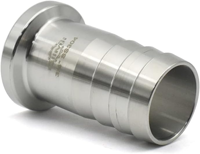 3/4" Tri Clamp Hose Barbed Adapter SS316with Flange 25.2mm Sanitary Hose Pipe Fitting