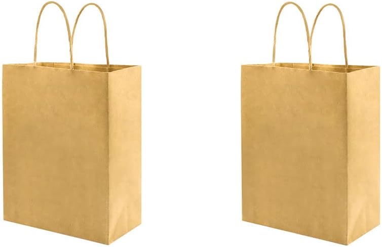 100 & 50 Pack 8x4.75x10 inch Medium Brown Paper Bags with Handles