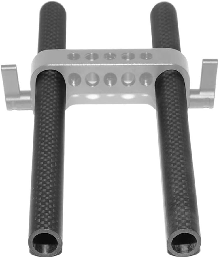 15mm Carbon Fiber Rod 8 Inch Applicable for Follow Focus, Shoulder Rig, Matte Box, Lens Support, Pack of 2-065