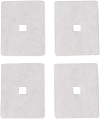 4 Pack 3.7 x 4.33 Inch Air Filter Cotton Pads Compatible with Hiblow HP-60 HP-80 Air Pumps, White Filters with Square Center Opening
