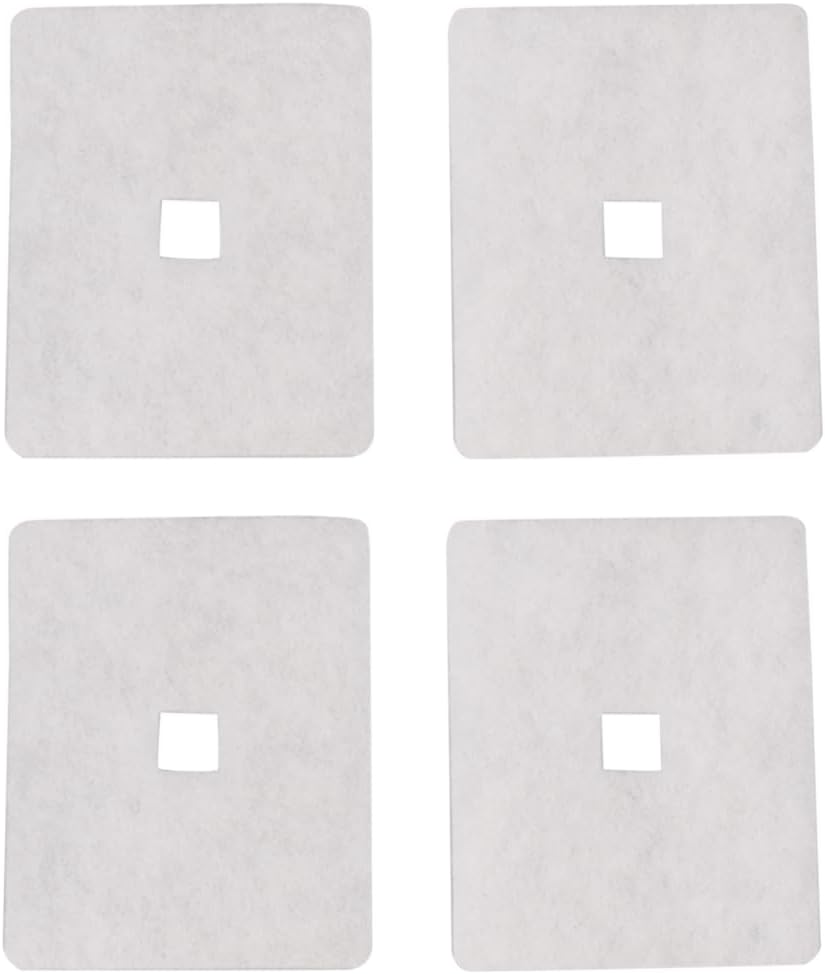 4 Pack 3.7 x 4.33 Inch Air Filter Cotton Pads Compatible with Hiblow HP-60 HP-80 Air Pumps, White Filters with Square Center Opening