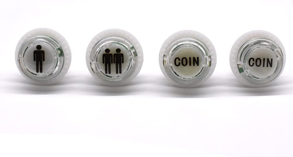 4 Pcs/Lot 24mm Arcade LED Push Buttons Illuminated Player 1P 2P Coin Lit with Microswitch for Arcade Machine Games