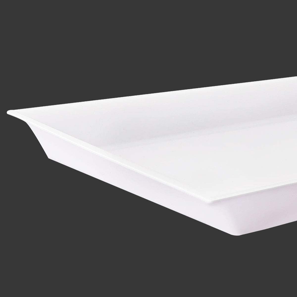 12 Pack White Plastic Serving Trays and Platters for Wedding