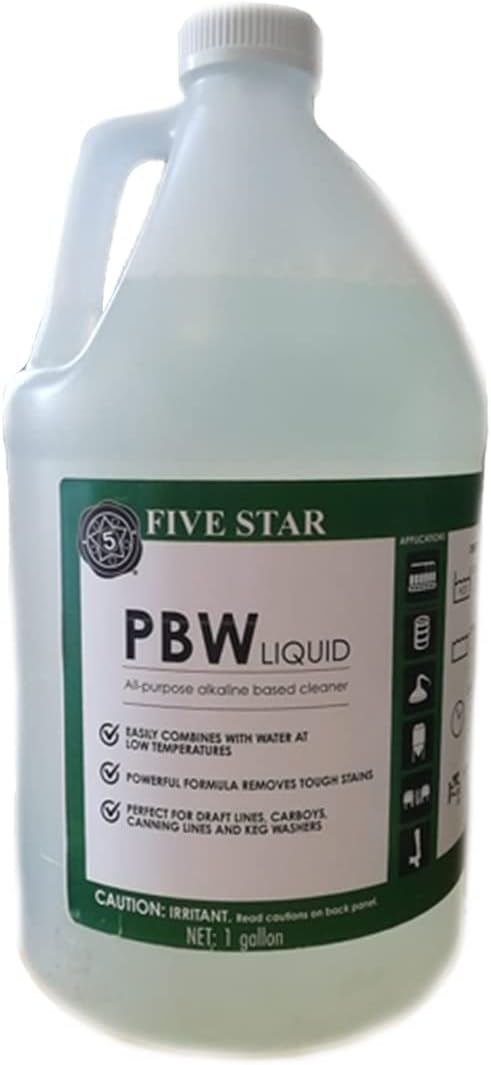 Five Star - PBW - Liquid - 1 Gallon (128 OZ) - Food-Grade Environmentally-User Friendly Cleaner