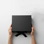 Black Gift Box with Ribbon 10.2x9x3.74 in, Foldable Magnetic Gift Boxes for Wrapping Gifts, Bridesmaid Groomsman