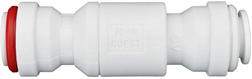 John Guest 3/8 Inch Imperial Single Check Valve, Push to Connect Plastic Plumbing Fitting, 3/8SCV-US