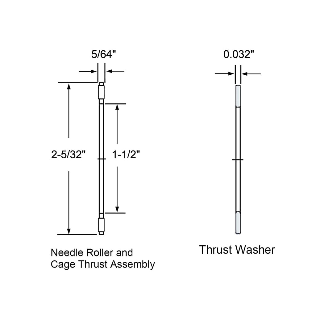 uxcell NTA2435 Thrust Needle Roller Bearings with Washers 1-1/2" Bore 2-5/32" OD 5/64" Width 2pcs