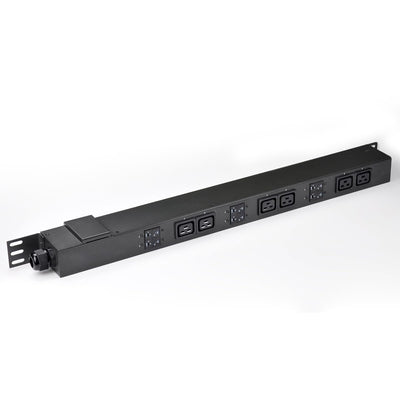 6 IEC Outlet C19 1 IEC C13 Rack Mount Heavy Duty Power Strips 32A 24000W Crypto Mining PDU C19 Three-Phase Breaker
