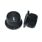 Dopro 2-Pack Set Screw Style Aluminium Potentiometer Knobs 1/4" Universal Top Hat Knobs Bell Volume Tone Control Knobs for Guitar/Bass/AMPS/Preamps Black with Indicator
