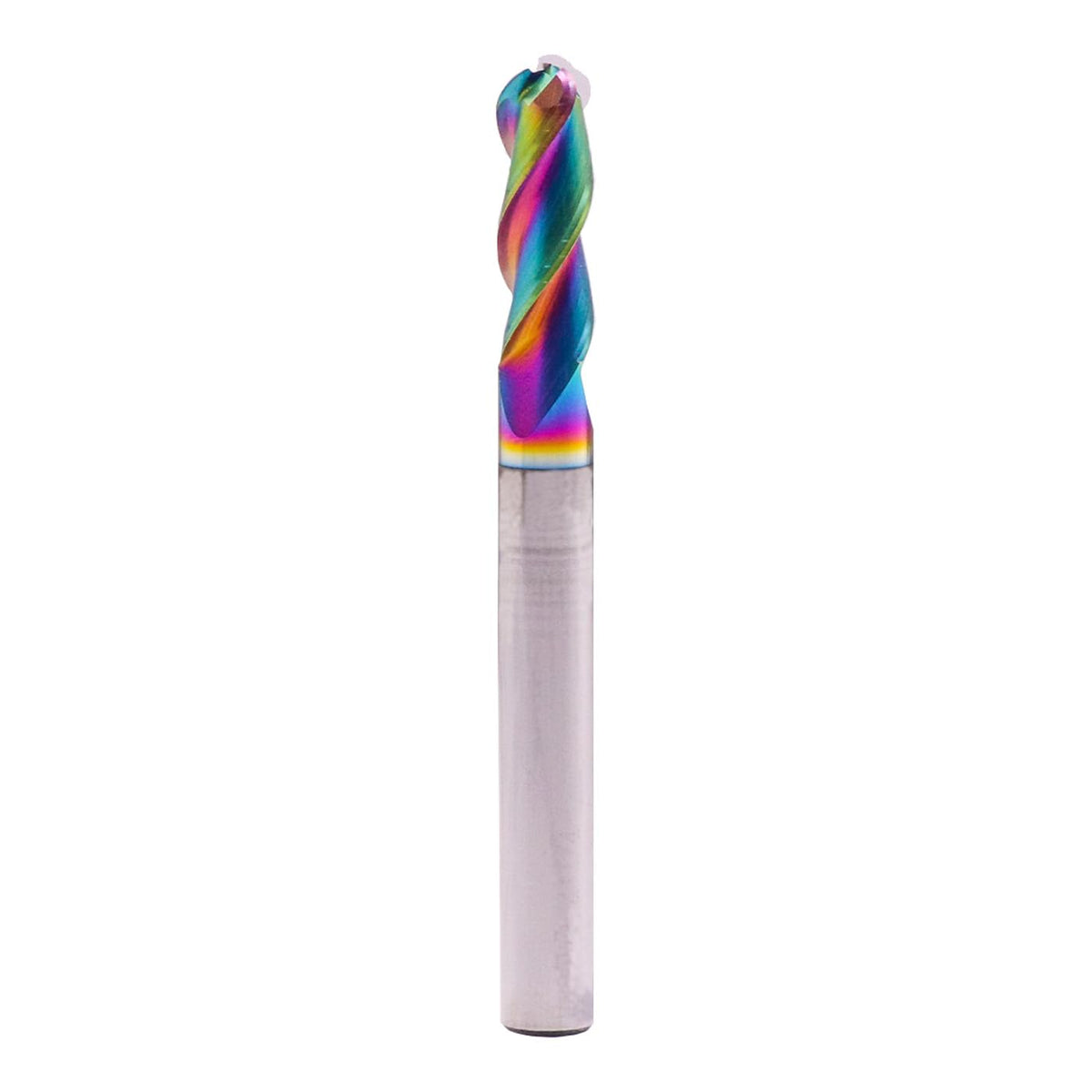 1/4" 3 Flute 37° Helix Solid Carbide Ball Nose End Mill, DLC Coated