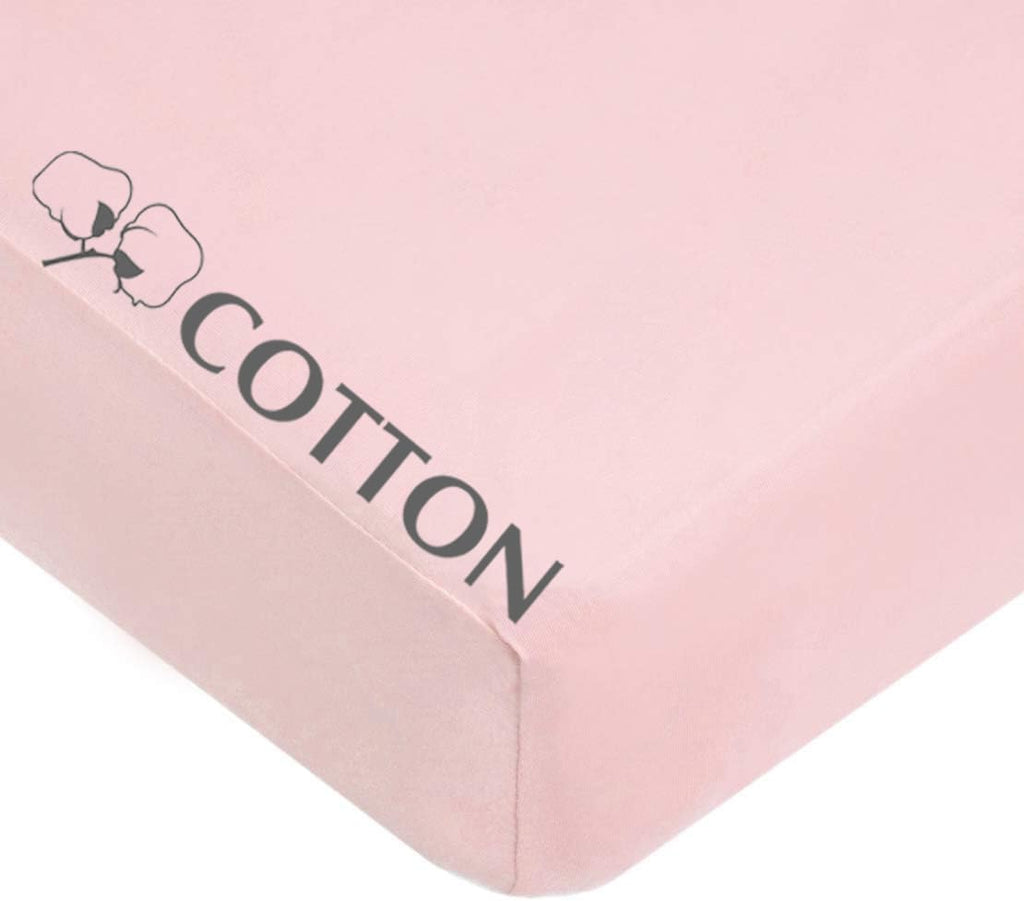100% Natural Cotton Fitted Crib Sheet 52" x 28" - Soft, Breathable, Hypoallergenic & Gentle Toddler Bed Sheet, Baby