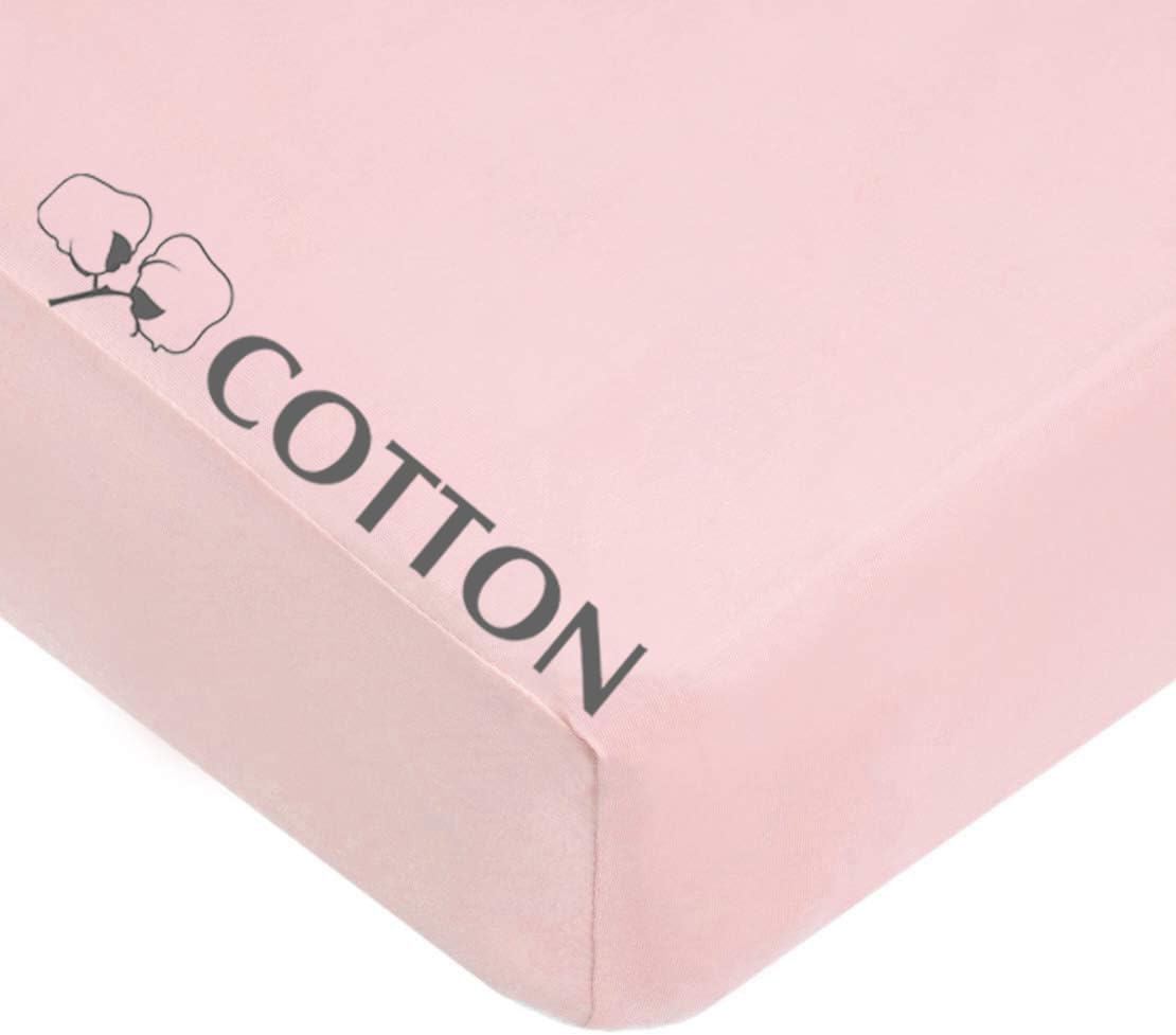 100% Natural Cotton Fitted Crib Sheet 52" x 28" - Soft, Breathable, Hypoallergenic & Gentle Toddler Bed Sheet, Baby