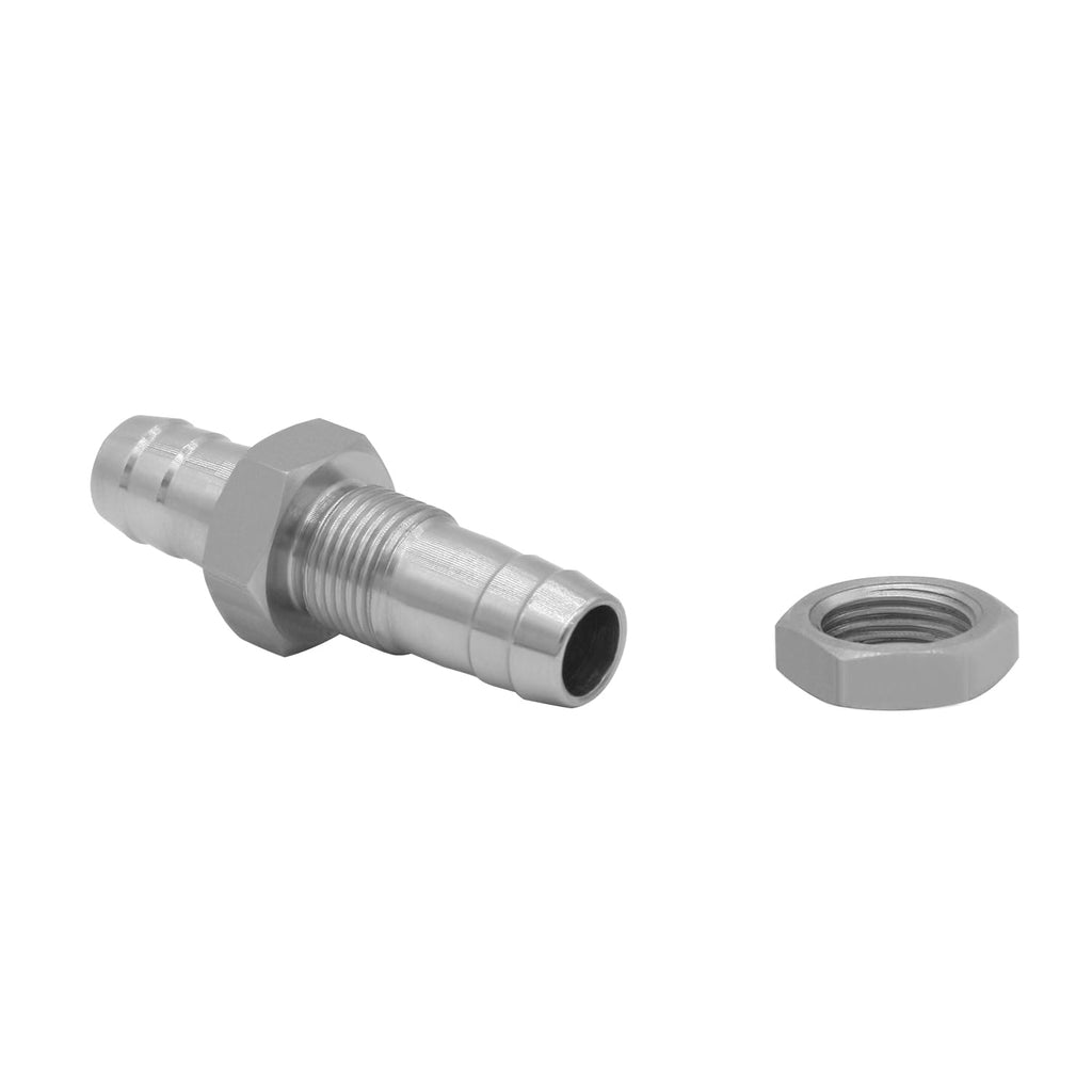 Fitvell Stainless 3/8" Hose Barb Bulkhead Fitting with Flat Washer 2Pcs