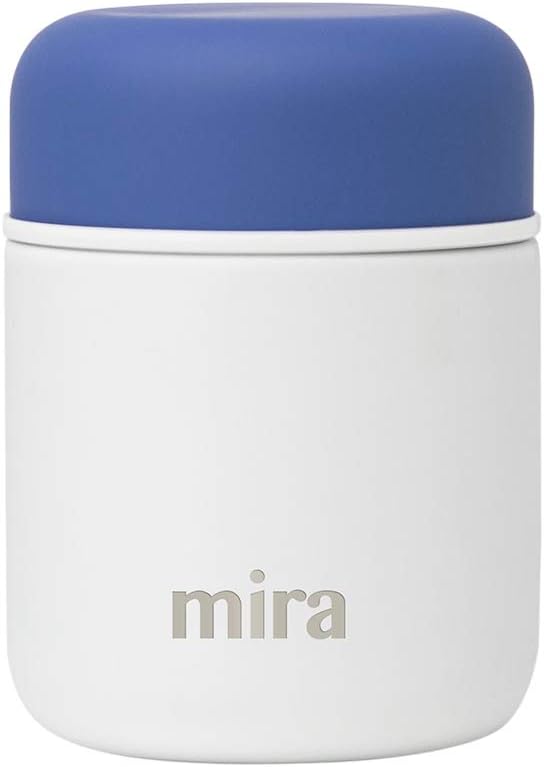 9oz Insulated Food Jar Thermo for Hot Food & Soup, Compact Stainless Steel Vacuum Lunch Container - White