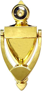 Door Knocker with 180 Degree Viewer, Die-Cast Construction 4" Height, Brass, 1 Pack