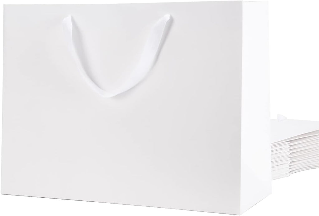 Extra Large White Gift Bags with Handles,16x6x12 Inch,12 Pack