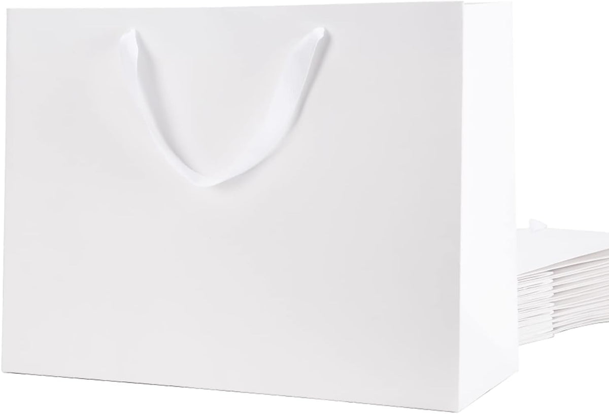 Extra Large White Gift Bags with Handles,16x6x12 Inch,12 Pack
