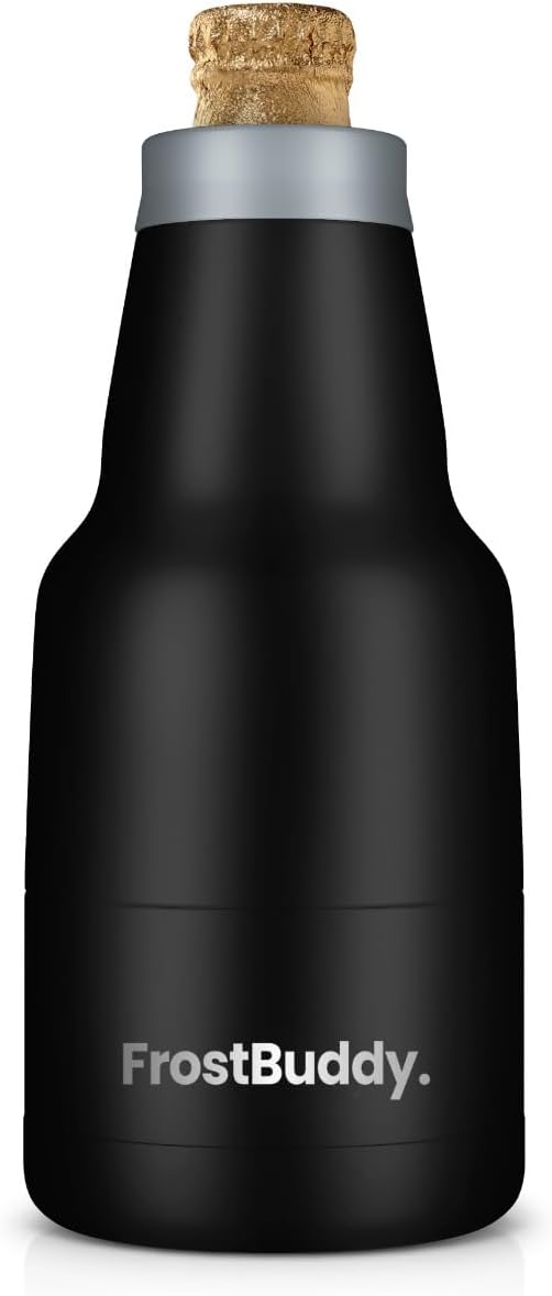 Chubby Buddy Beer Bottle Cooler - Fits 12 oz Bottles (Black)